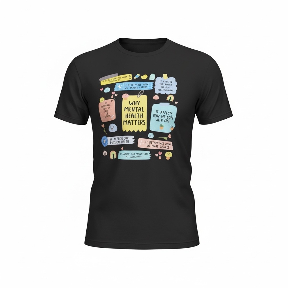 Why Mental Health Matters Graphic T‑Shirt - Black